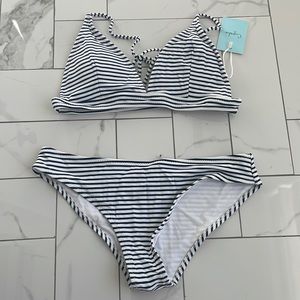 Cupshe blue stripe bikini
